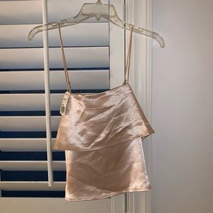 Cropped champagne cami